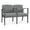 Gray Flannel, variant on Amherst Steel Reception Waiting 2 Seat Tandem Seating / Charcoal Steel / Black