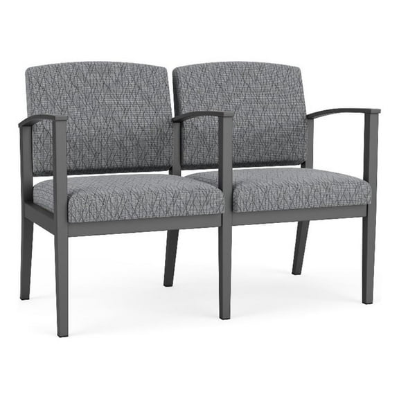 Amherst Steel Reception Waiting 2 Seat Tandem Seating / Charcoal Steel / Gray