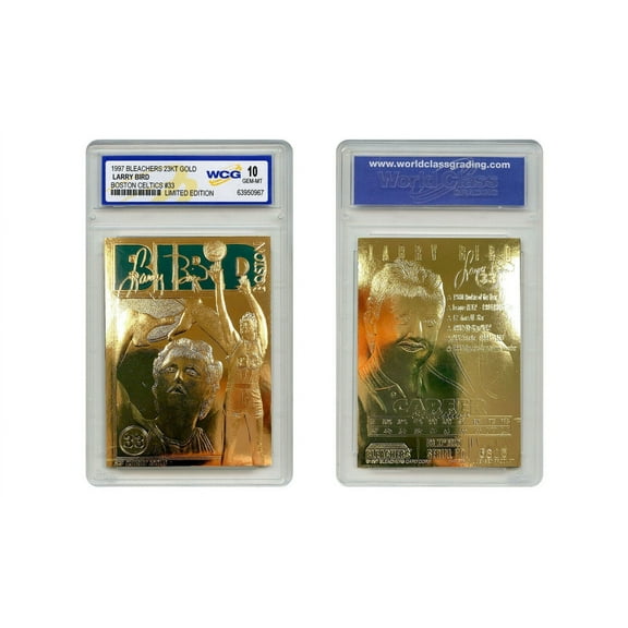 Larry Bird 1997 Bleachers 23KT Gold Card NBA Boston Celtics #33 Graded Gem Mint 10
