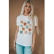 thumbnail image 4 of ABPHQTO Camiseta estampada con cuello redondo y estampado de flores blancas para mujer, 4 of 5