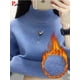 thumbnail image 2 of Suéteres de cuello alto de felpa delgada para mujer, prendas de punto de terciopelo, suéteres cálidos, suéteres de punto gruesos elásticos, jersey de vellón suave, 2 of 5
