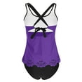 thumbnail image 6 of Miluxas 2 Pcs Womens Tankini Swimsuits Eyelet Bathing Suits Swim Tank Top Boyshorts Athletic Swimwear Purple XL(XL), 6 of 9