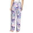 thumbnail image 3 of Pajama Pants Women, white Skull crystal flower Sweatpants Soft Sleep Lounge Pants, Casual PJ Bottoms Pants with Pockets, 3 of 5