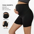 thumbnail image 4 of Juslio Women Maternity Shorts Yoga Pants Plus Size High Waisted Pockets Soft Elastic Yoga Pants, 4 of 6