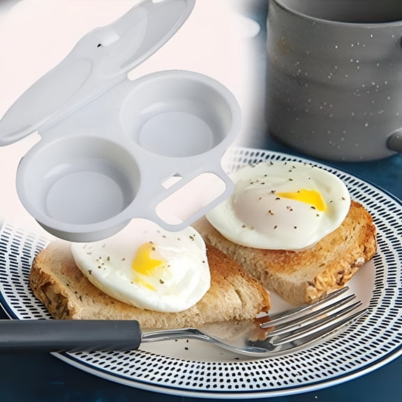 ACDANC Microwave Poached Egg Maker Egg Boiler Poacher Cooker 2 Eggs Capacity Poached Egg Steamer Cups Egg Maker for Home Breakfast