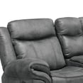 thumbnail image 5 of Furniture of America Gordon Modern Faux Leather Manual Reclining Loveseat with Console, Dark Gray, 5 of 5