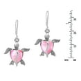 thumbnail image 3 of Love Life Sea Turtle Heart Pink Mother of Pearl Sterling Silver Dangle Earrings, 3 of 5