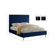 thumbnail image 3 of Meridian Furniture Jasmine Contemporary Velvet King Bed in Navy, 3 of 9