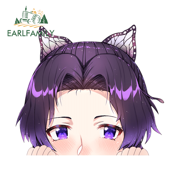 EARLFAMILY 5.1" Kochou Shinobu Car Stickers Motorcycle Helmet Trunk Host Decal