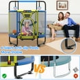 thumbnail image 6 of YORIN Trampoline for Kids, 5FT Toddler Mini Trampoline with Enclosure Net, Basketball Hoop, 60'' Indoor/Outdoor Kids Trampoline with Swing, Adjustable Gymnastics Bars, Gifts for Boys & Girls, 600LBS, 6 of 8