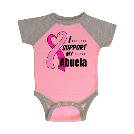 

Inktastic Breast Cancer Awareness I Support My Abuela with Pink Ribbon Gift Baby Boy or Baby Girl Bodysuit