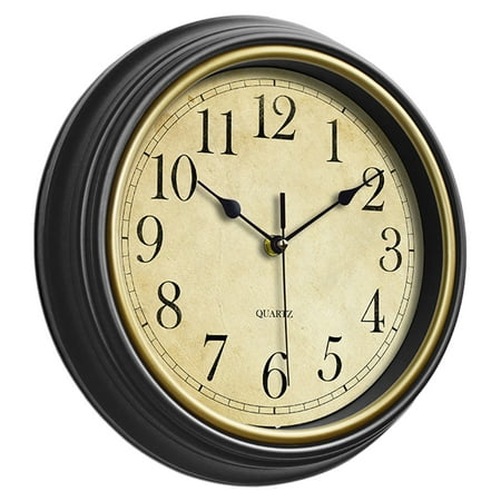 12in Retro Wall Clock Easy to Read Roman Numerals/Arabic Numerals Powered Clocks Home Decorative Ornament Decor