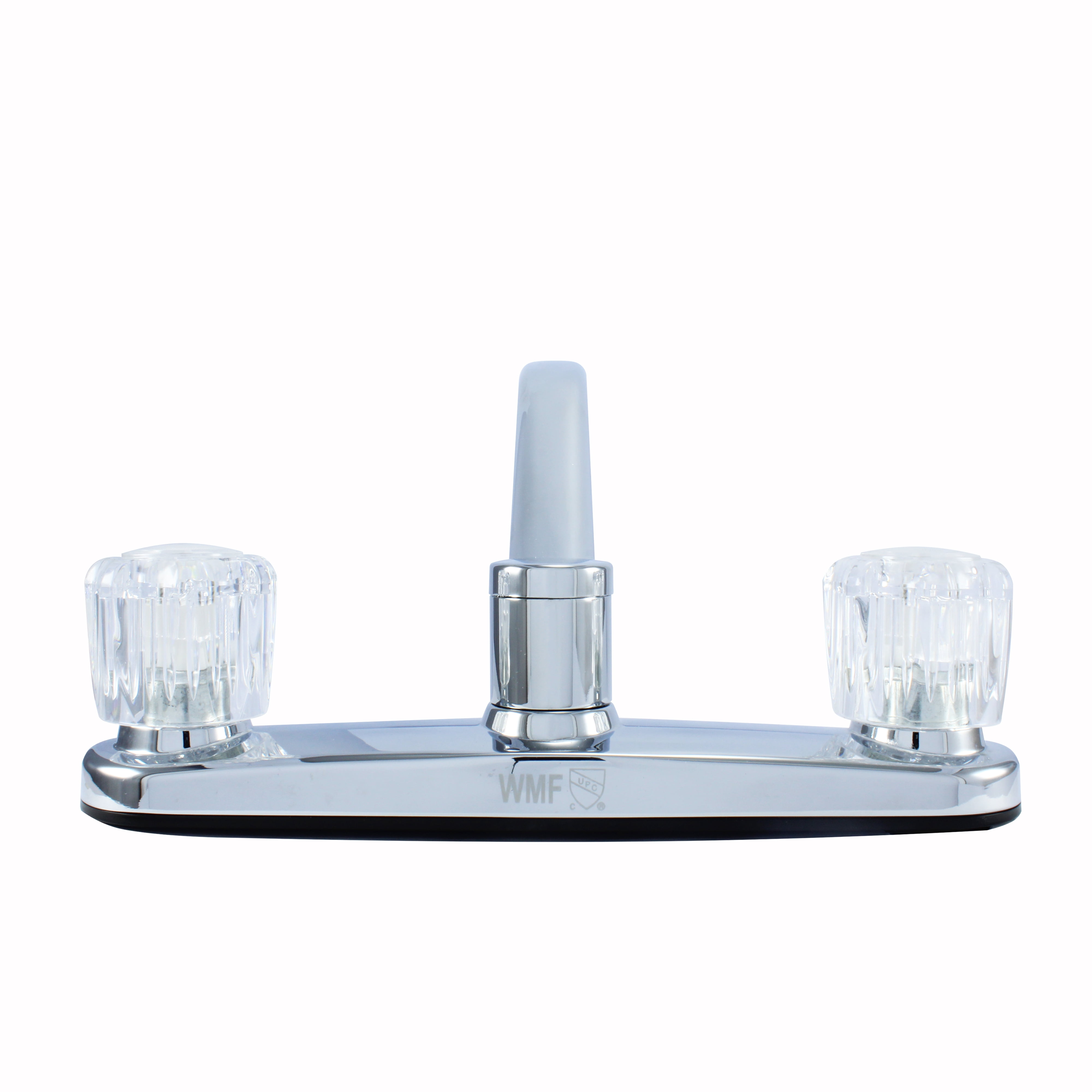 Hybrid Metal Deck Faucet with Double Handle and Washerless Cartridge