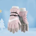 thumbnail image 4 of Likimi Toddler Kids Boys Girls Gloves Solid Color Thick Thermal Relaxed Gloves Fall Winter Ski Gloves Size 6-8 Years Pink, 4 of 4