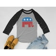 thumbnail image 4 of Republican Shirt Republican Elephant 3/4 Women Sleeve Baseball Jersey Shirt Medium red/white, 4 of 5