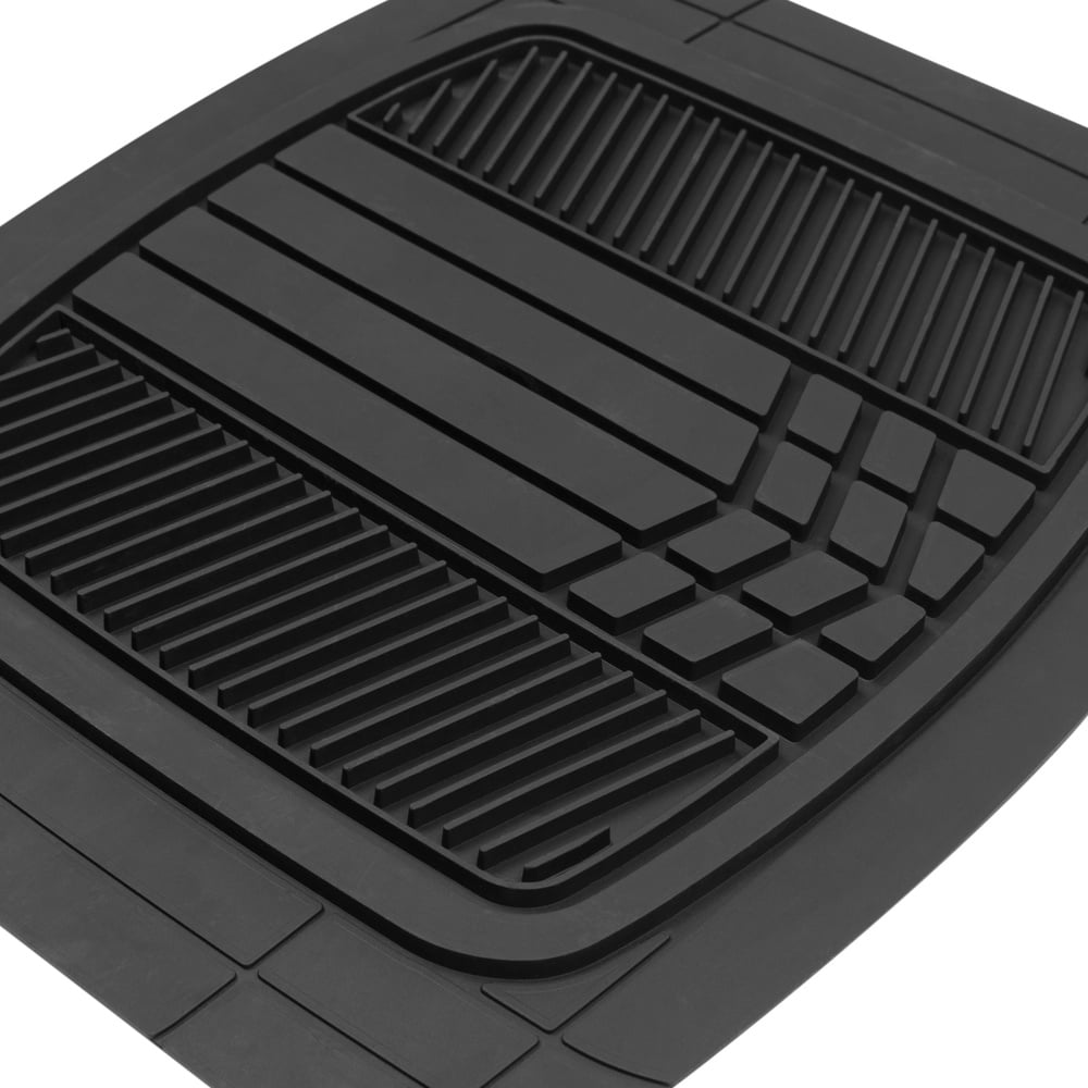 Motor Trend Heavy Duty Blue 2-Tone Mats 4pc Rubber Floor Mats