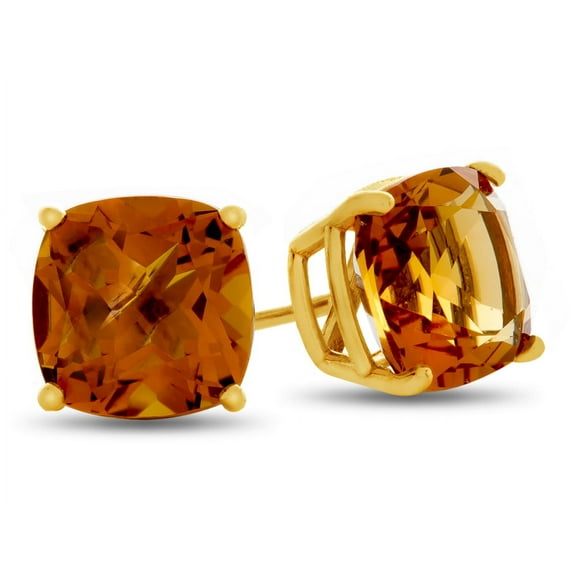 FJC Finejewelers 7x7mm Cushion-Cut Citrine Post-With-Friction-Back Stud Earrings