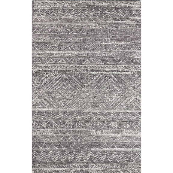 Momeni Mallorca Hand Hooked Wool Grey Area Rug 8' X 10'