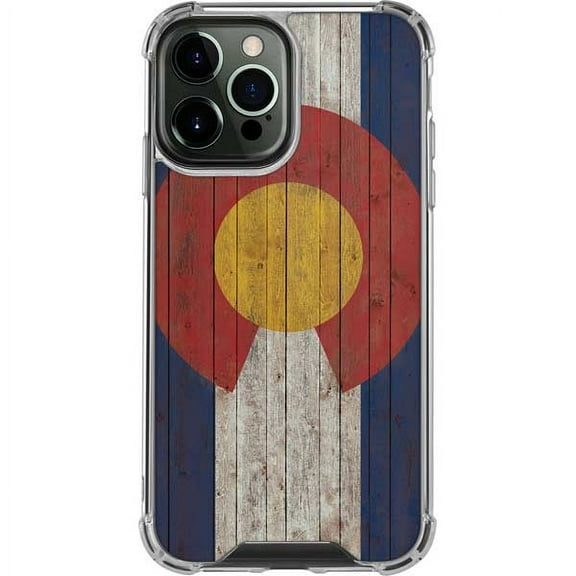 Skinit Countries of the World Colorado Flag Dark Wood iPhone 14 Pro Max Clear Case