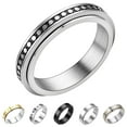 thumbnail image 6 of Meidiya Unisex Anxiety Spinner Rings for Women Men Anti Anxiety Titanium Steel Rotatable Outer Finger Ring Punky Cool Relieveing Stress Spinning Rings, 6 of 8