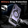 thumbnail image 4 of Rugged Phone Case for Google Pixel 9 Pro XL, Military Grade Shockproof Google Pixel 9 Pro XL Case with Ring Holder, Kickstand, TPU & PC Shell Compatible with MagSafe Google Pixel 9 Pro XL Cover,Purple, 4 of 5