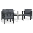 thumbnail image 3 of Tortuga Outdoor Lakeview Aluminum 4 Piece Conversation Set with Loveseat, 2 Chairs and Coffee Table, Gray, 3 of 12