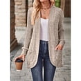 thumbnail image 4 of Cárdigan para Mujer, Suéter de Larga con Abertura Frontal y Bolsillos para Otoño e Invierno. Albaricoque XL, 4 of 8