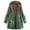 Green, variant on Women's Plus Size Patchwork Sherpa Fleece Lined Hooded Jacket Fluffy Winter Ethnic Style Warm Outwear with Pockets