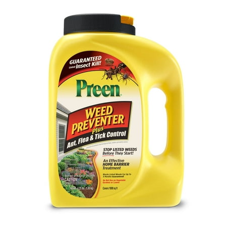 Preen Weed Preventer Plus Ant, Flea and Tick Control, 4.25 lb covers 1,000 sq