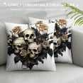 thumbnail image 3 of MDO  Sunflowers Skulls Eye Ball One Throw Pillow with Cover for Couch Bed Sofa, 18 x 18 Decorative Pillows w/Case, 3 of 5