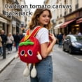 thumbnail image 5 of Cute Cartoon Backpack, Kawaii Tomato Canvas Backpack, Casual Everyday Backpack for Teens Kids School Travel, 5 of 5