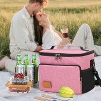 LHNFT Large Lunch Bag Insulated Lunch Box Soft Cooler Cooling Tote for Adult Men Women, Black 12-Ca, Beach Vacation Essentials