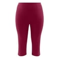 thumbnail image 3 of ZyeKqe Women Plus Size Capri Leggings Quick Dry High Waisted Yoga Pants Side Split Butt Lifting Workout Cropped Tights, 3 of 7