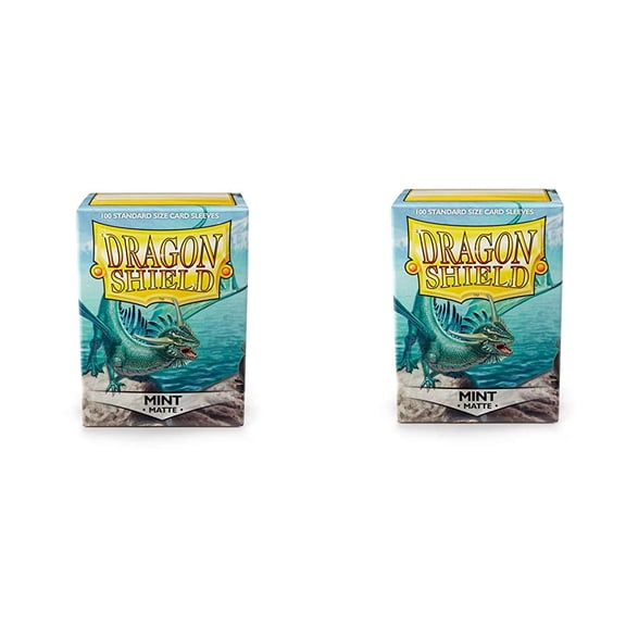 2 Packs Dragon Shield Matte Mint Standard Size 100 ct Card Sleeves Value Bundle!