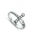 thumbnail image 4 of Dotted Open Ankh Cross Ring .925 Sterling Silver Band Jewelry Female Male Unisex Size 5, 4 of 4