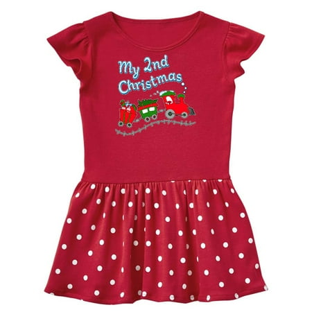 

Inktastic My 2nd Christmas Train with Presents and Tree Gift Toddler Girl Dress