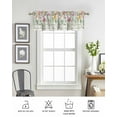thumbnail image 6 of Spring Flowers Curtain Valance for Windows/Living Room/Kitchen/Bathroom/Café, Short Rod Pocket Tier Curtain Window Treatment Panel Watercolor Floral Leaves Wooden Grain Topper Curtain 42''x12'', 6 of 6