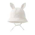 thumbnail image 2 of Kids Bucket Hat Kids Girls White Cotton Sun Hat Lightweight Breathable Outdoor with Adjustable Chin Strap,Size Free Size, 2 of 6