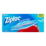 Ziploc Double Zipper Freezer Bags, Gallon, 60 Ct