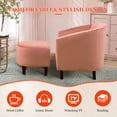 thumbnail image 3 of Accent Chair with Ottoman Set, Upholstered Soft Barrel Chair with Footrest & Cushion, Reading Chair Armchair for Living Room, Bedroom, Office, Reading Room,Velvet Pink, 3 of 8