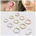 thumbnail image 5 of EOEMY Septum Clicker Hoop Nose Ring Piercing Tragus Helix Ear Cartilage Earring 6-10mm-Gold-10mm, 5 of 9