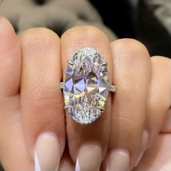 Gorgeous 925 Silver Cubic Zircon Ring Women Wedding Anniversary Jewelry Sz 6-10