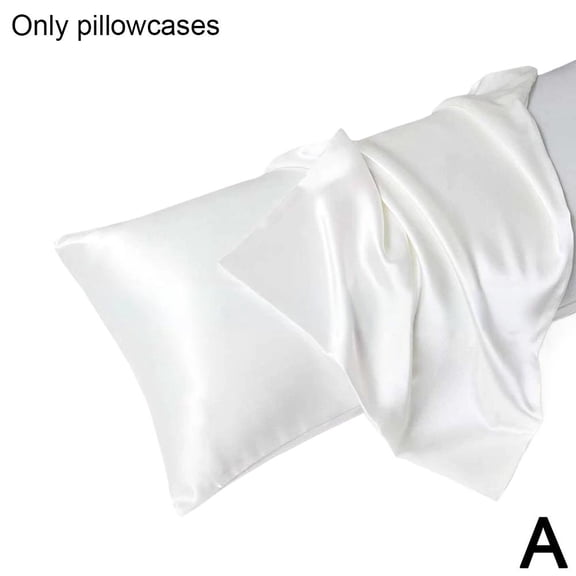Luxurious Satin Silk Pillowcase Soft Bedding Standard Queen Coverღ