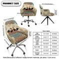 thumbnail image 7 of Xixirimido Boho Mandala Rooster Pattern Swivel Office Arm Chair Covers Stretch Soft Desk Chair Slipcovers, Curved Back Leisure Armrest Chair Protector Accent Dining Chair Cover, 7 of 7