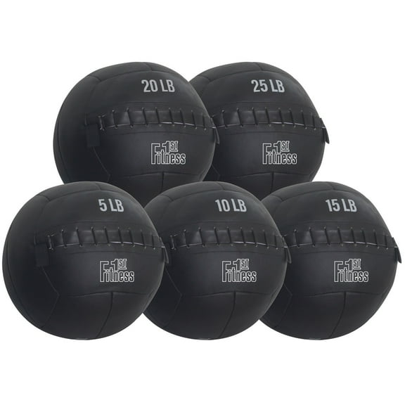 Fitness First 5 lbs Padded Medicine Ball, Black