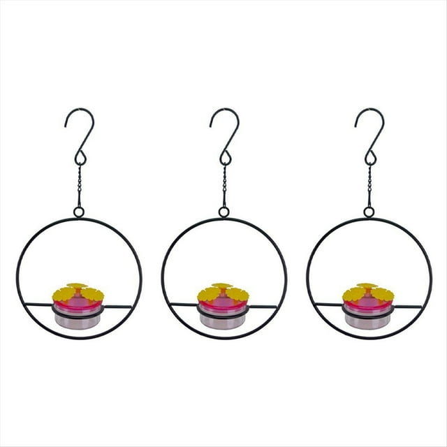Comedero para Colibríes Colgante de 3 Piezas, Comedero para Colibríes Colgante Apilable con de Metal y Recipiente de Plástico Rojo en Forma de Corazón