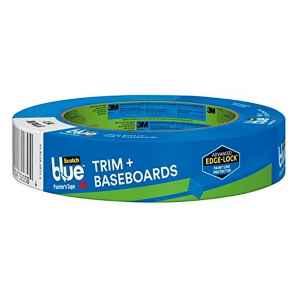 3M 2093EL-24E ScotchBlue Trim + BASEBOARDS Painter's Tape, 0.94-Inch x 60-Yard, 1 Roll.94, Blue (3)