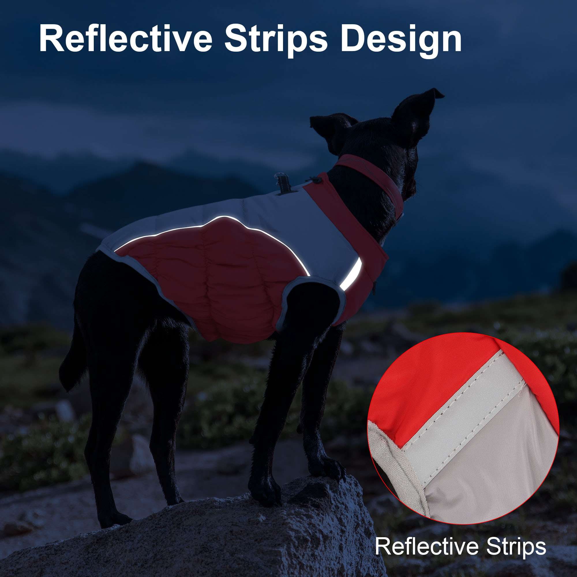 BadPiggies Warm Dog Winter Coat Reflective Dog Jacket Waterproof Cold Weather Pet Vest for Medium Large Dogs XL-6XL