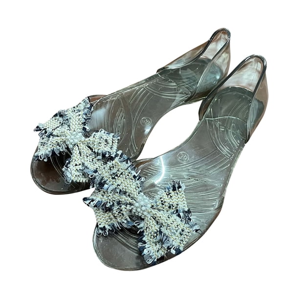 Amzcrzy Zapatos de mujer,Zapatos de mujer,Zapatillas de mujer, Sandalias planas de punta abierta con cristales de verano para mujer, ropa informal para exteriores Sandalias Mujer Zapatillas De Casa