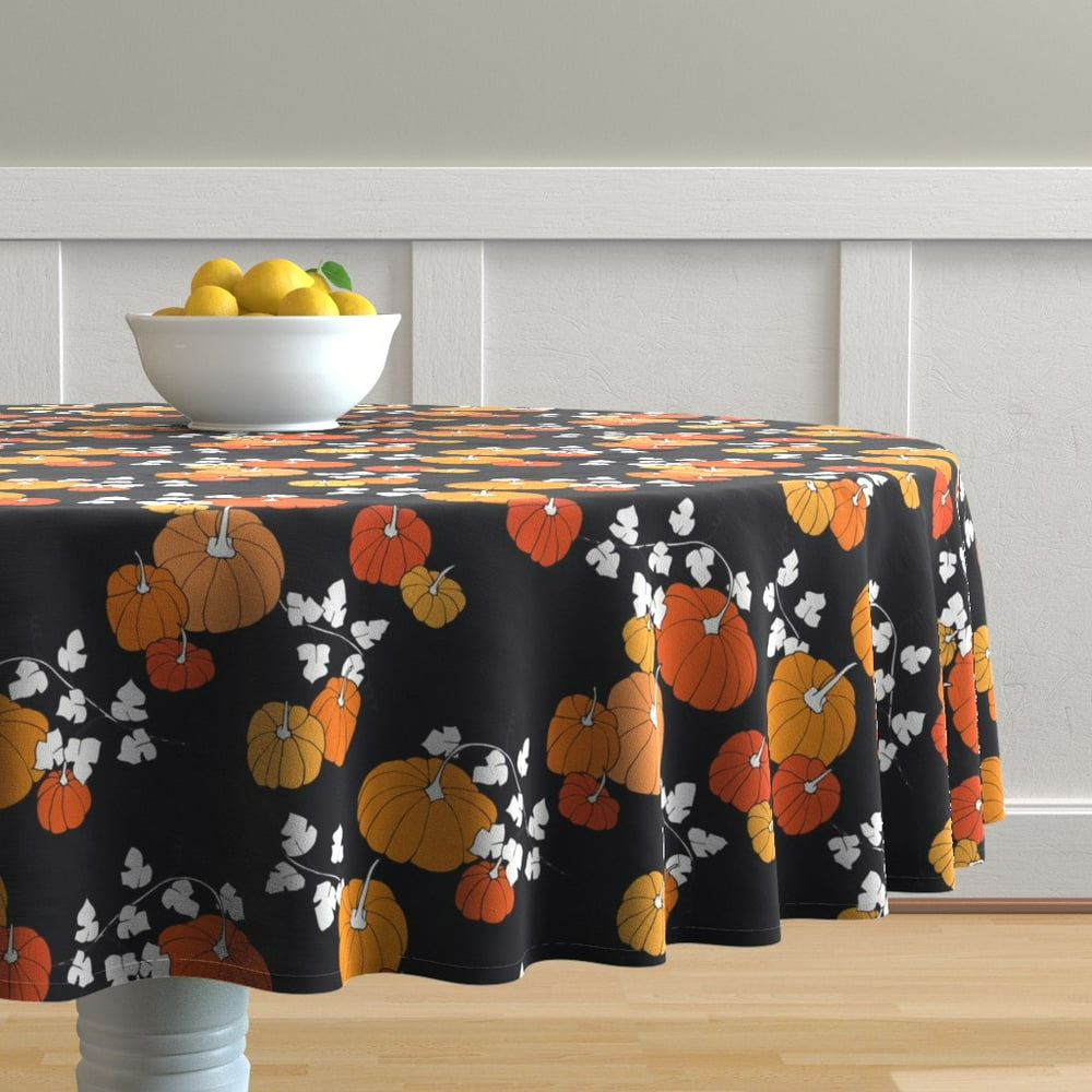 Round Tablecloth Halloween
 Round Tablecloth Pumpkin Fall Autumn Halloween Thanksgiving Cotton